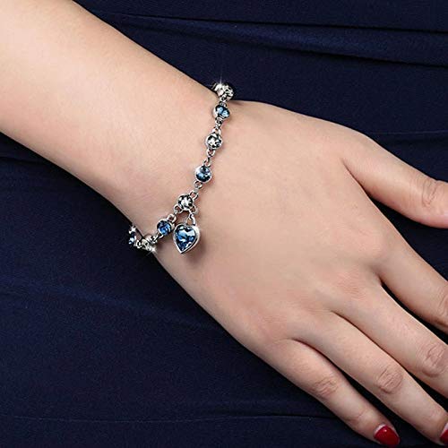 Heart Shaped Blue Crystal Bracelet