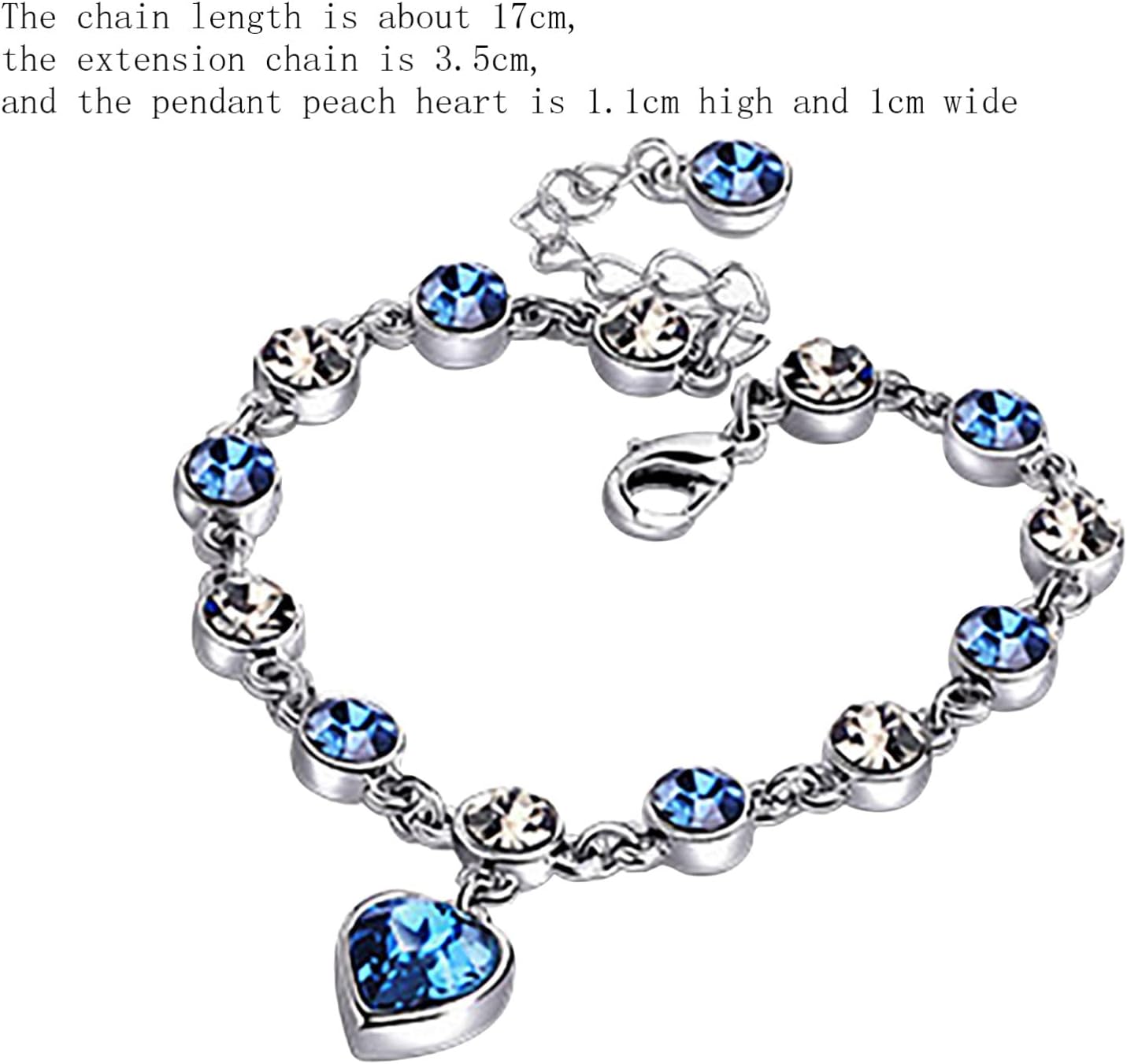 Heart Shaped Blue Crystal Bracelet