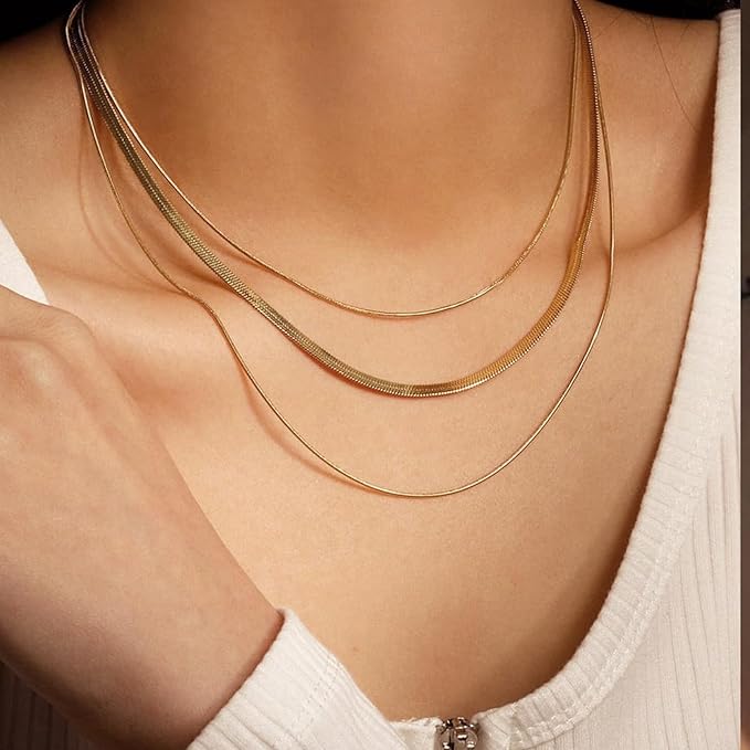 3-Layer Snake Chain Necklace - Stainless Steel | Waterproof