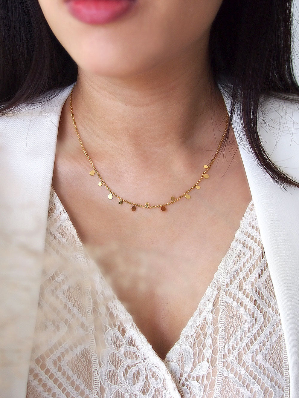 Tiny Oval Stainless Steel Necklace