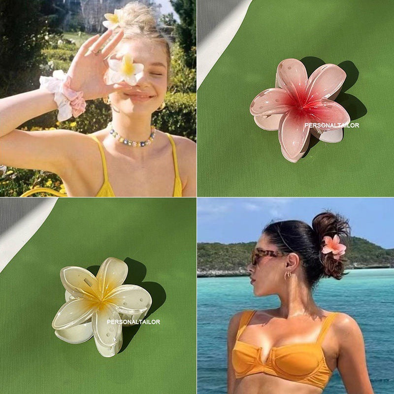Flower Trendy Hair Claw Clips ( Pack Of 5 )