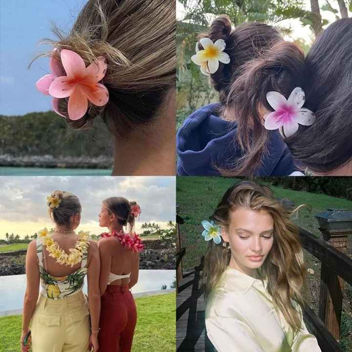 Flower Trendy Hair Claw Clips ( Pack Of 5 )