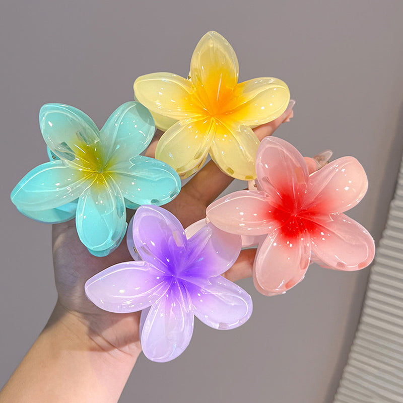 Flower Trendy Hair Claw Clips ( Pack Of 5 )