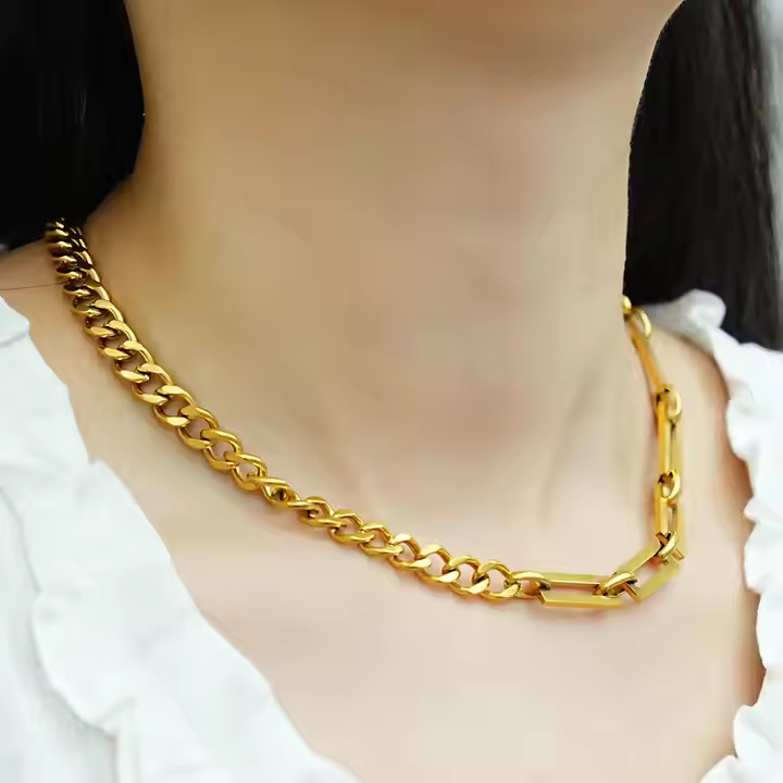 Asymmetric Link Choker Bold Necklace