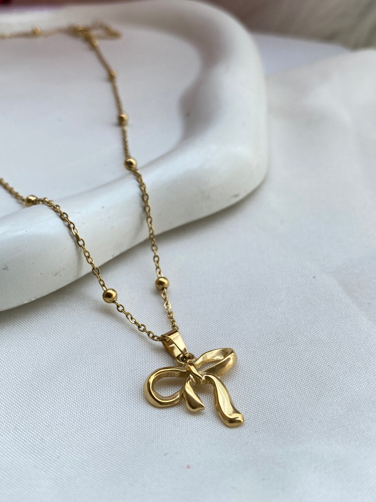 Bow Tie Charm Layering Necklace