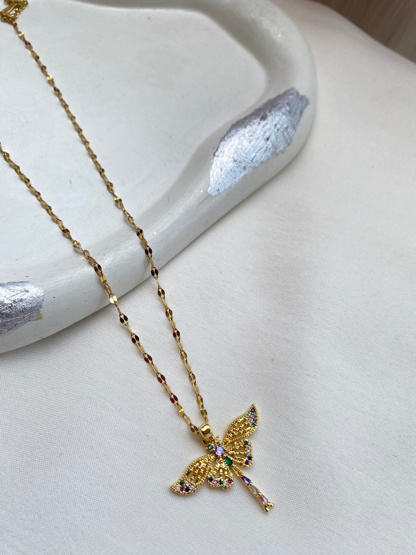 Colorful Dragonfly Necklace
