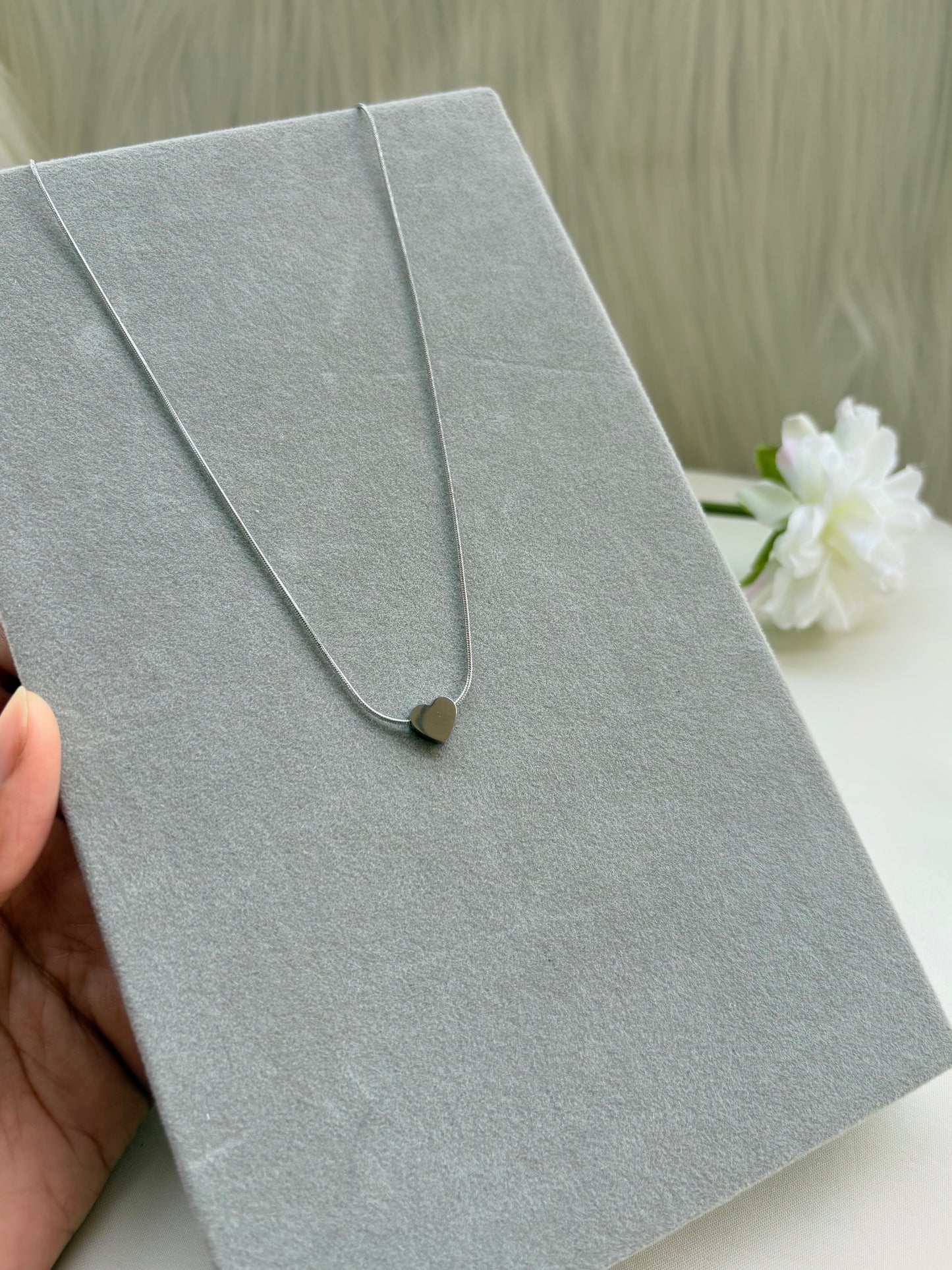 Silver Heart Charm Necklace
