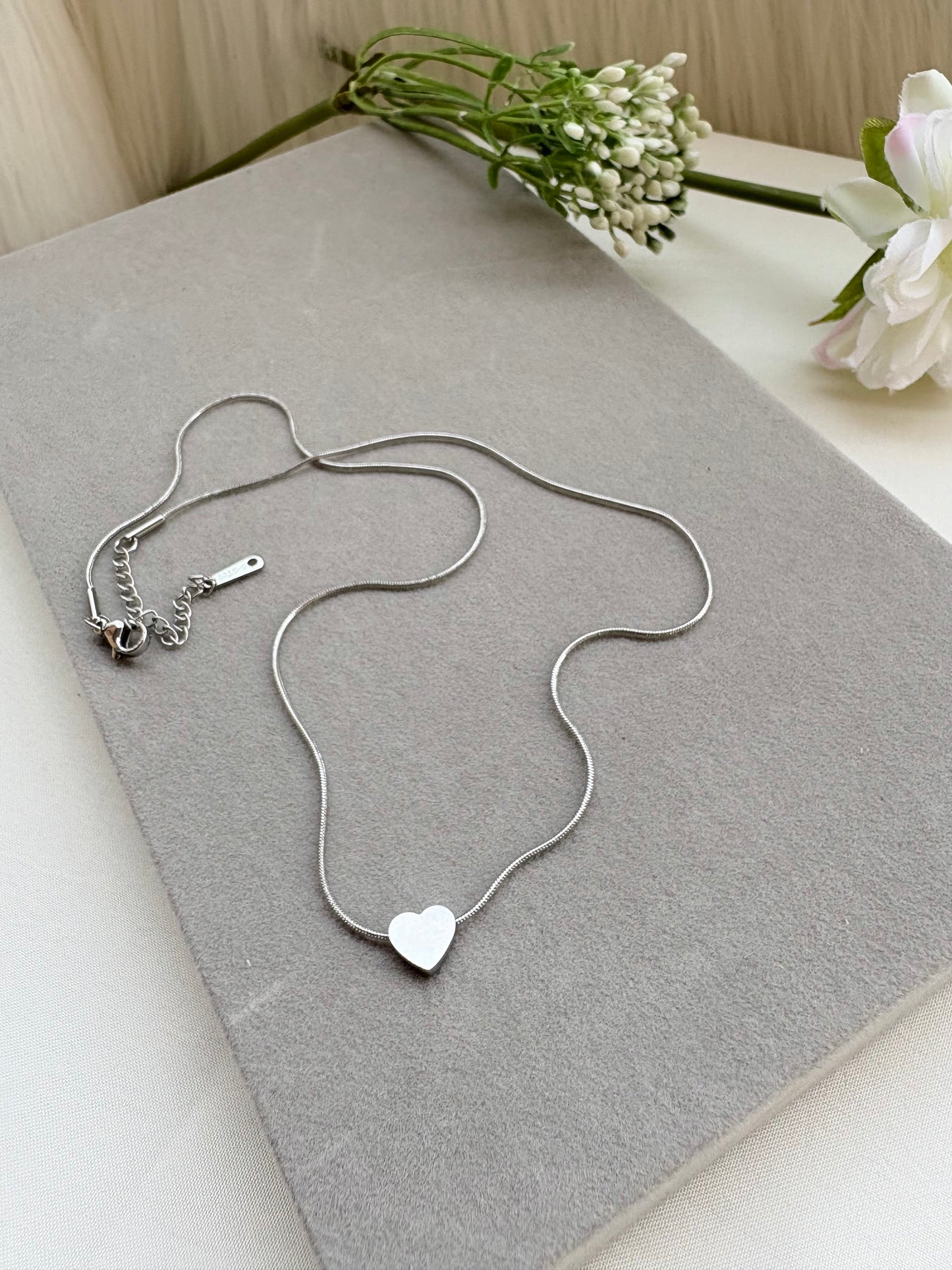 Silver Heart Charm Necklace