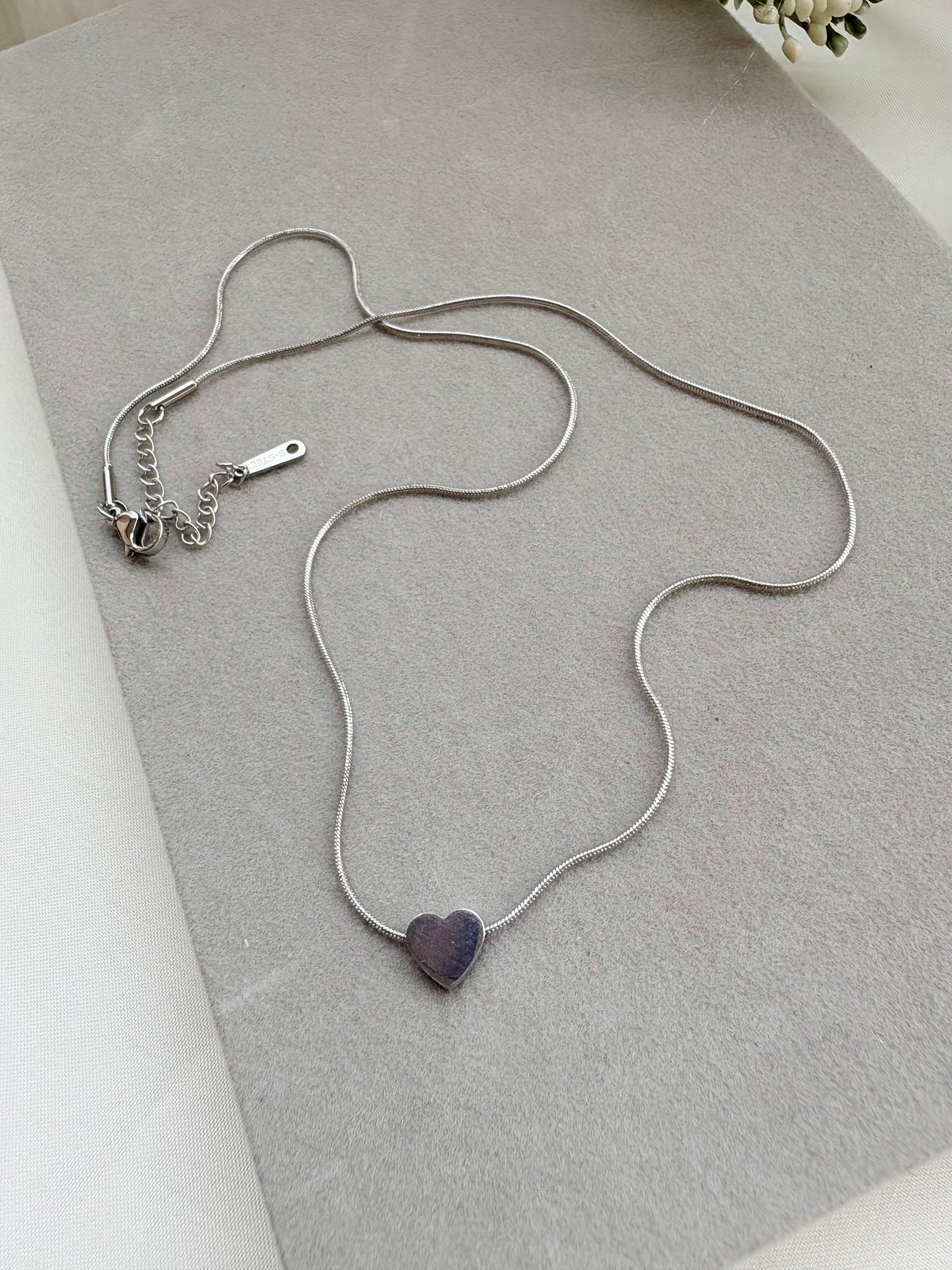 Silver Heart Charm Necklace