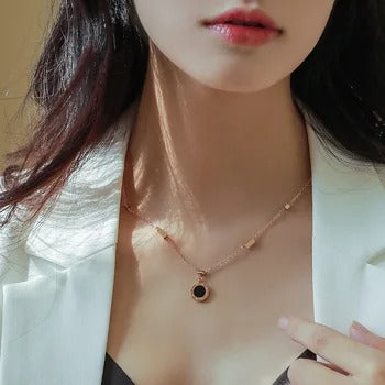 Radiant Gold Round Pendant Necklace