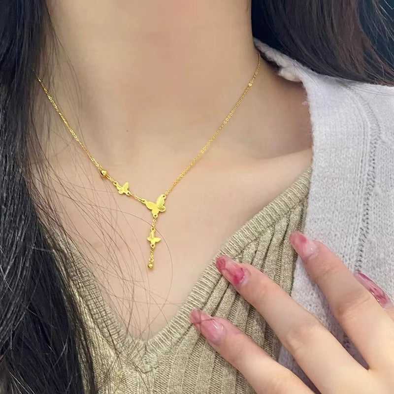 Stainless Steel Clavicle Chain Necklace for Women & Girls