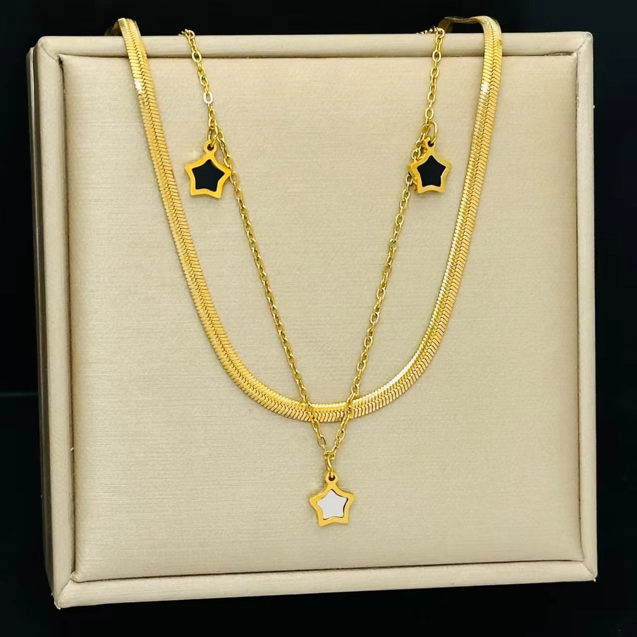 Trendy Double-Layer Star Pendant Necklace for Women