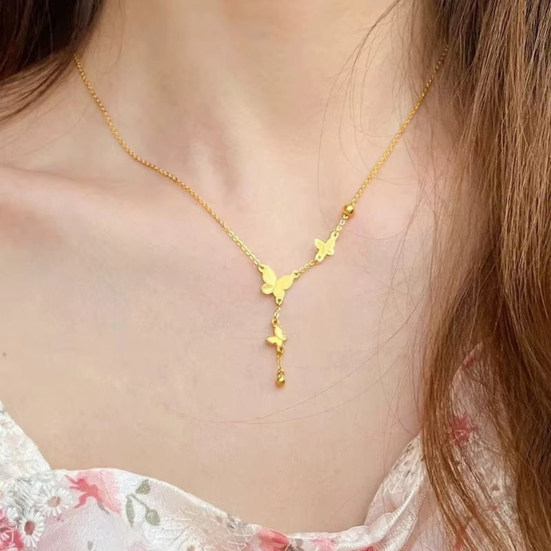 Stainless Steel Clavicle Chain Necklace for Women & Girls