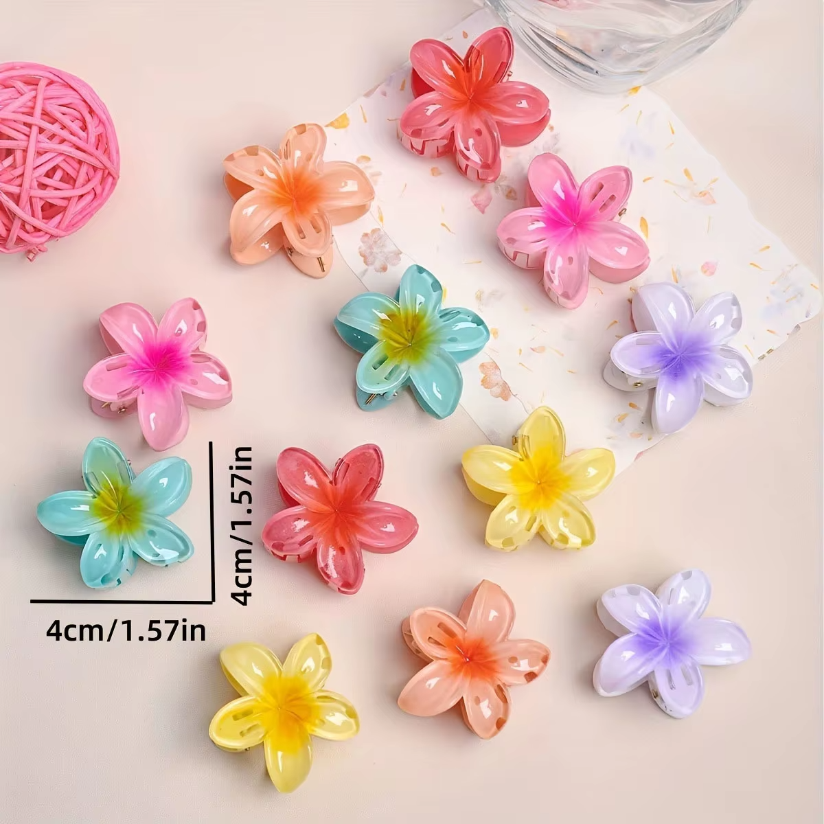 Mini Flower Trendy Hair Claw Clips ( Pack Of 5 )