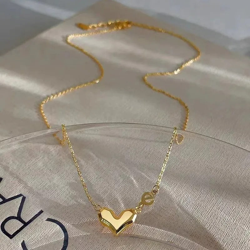 Luxury Gold Chain Women Heart Necklace