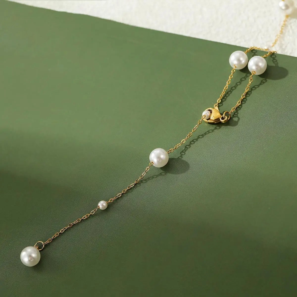 Elegant Pearl Drop Chain Necklace