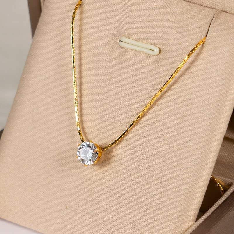 Minimal Necklace Dimond Stone Look Stunning