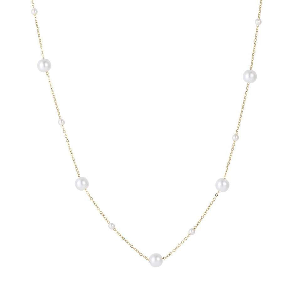 Elegant Pearl Drop Chain Necklace