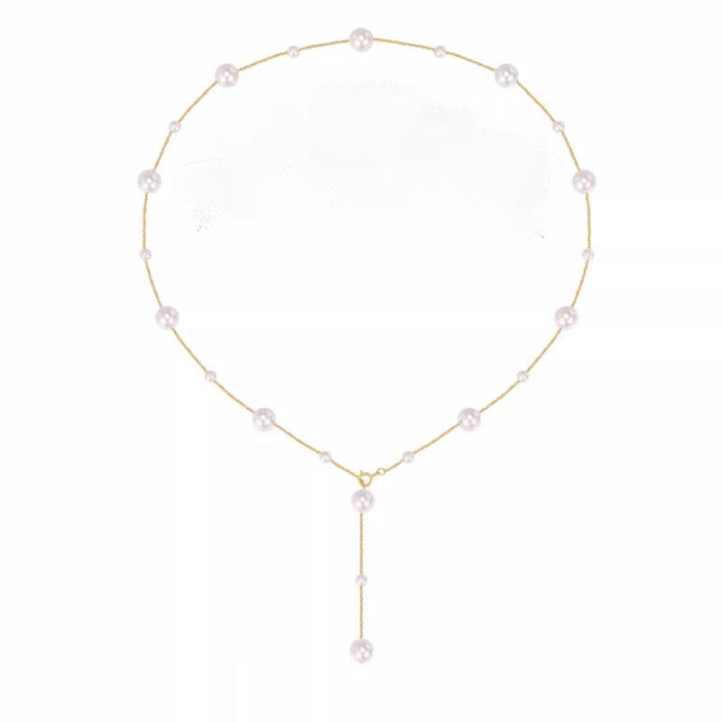 Elegant Pearl Drop Chain Necklace