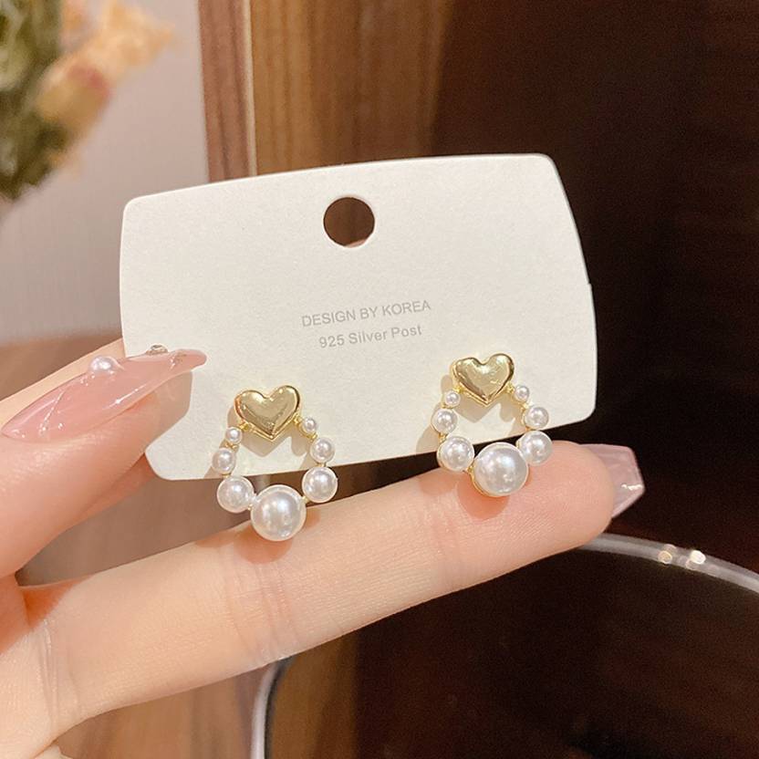 Cute Pearl Circle Earrings