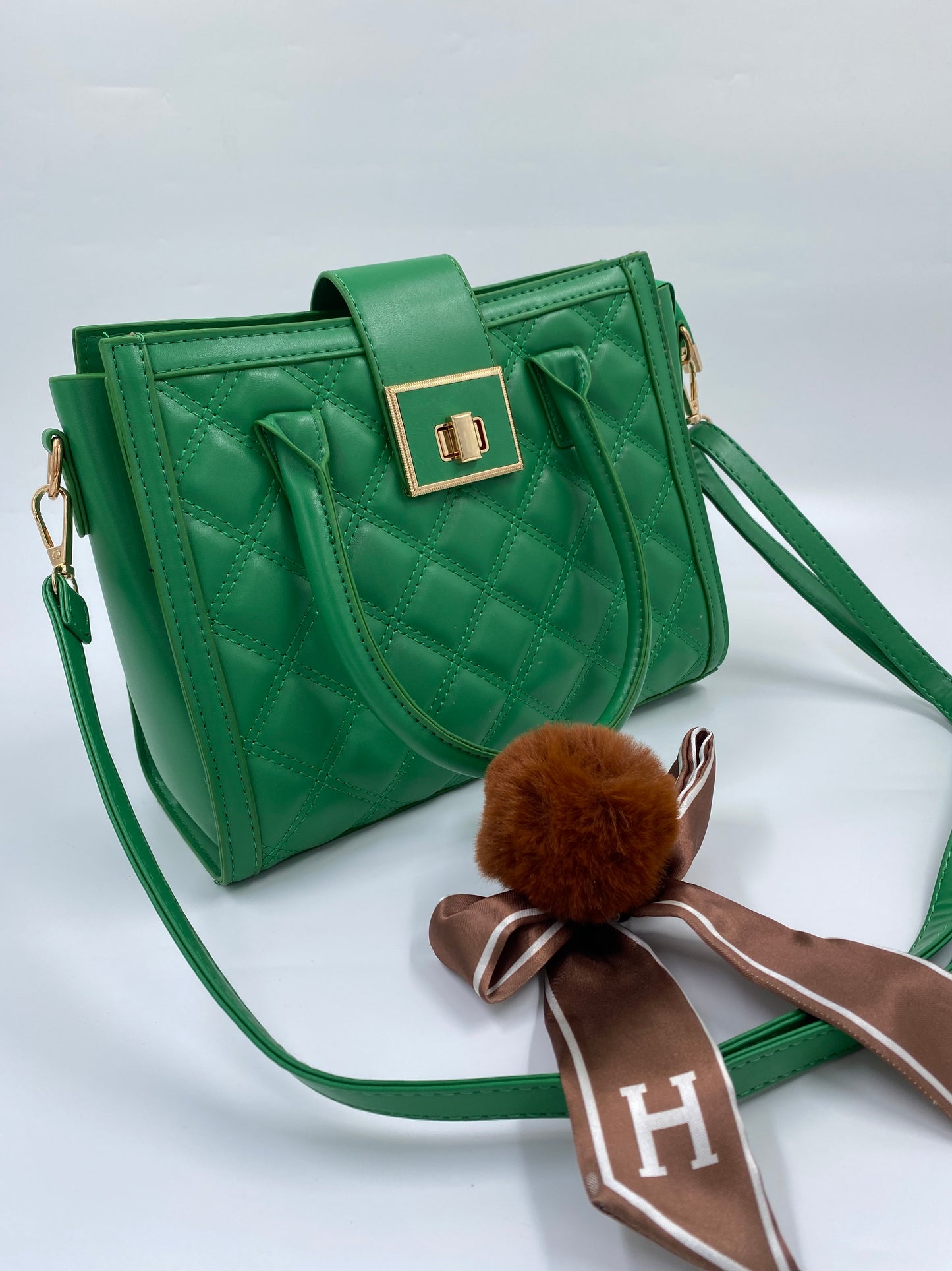 Green Textured Sling Bag