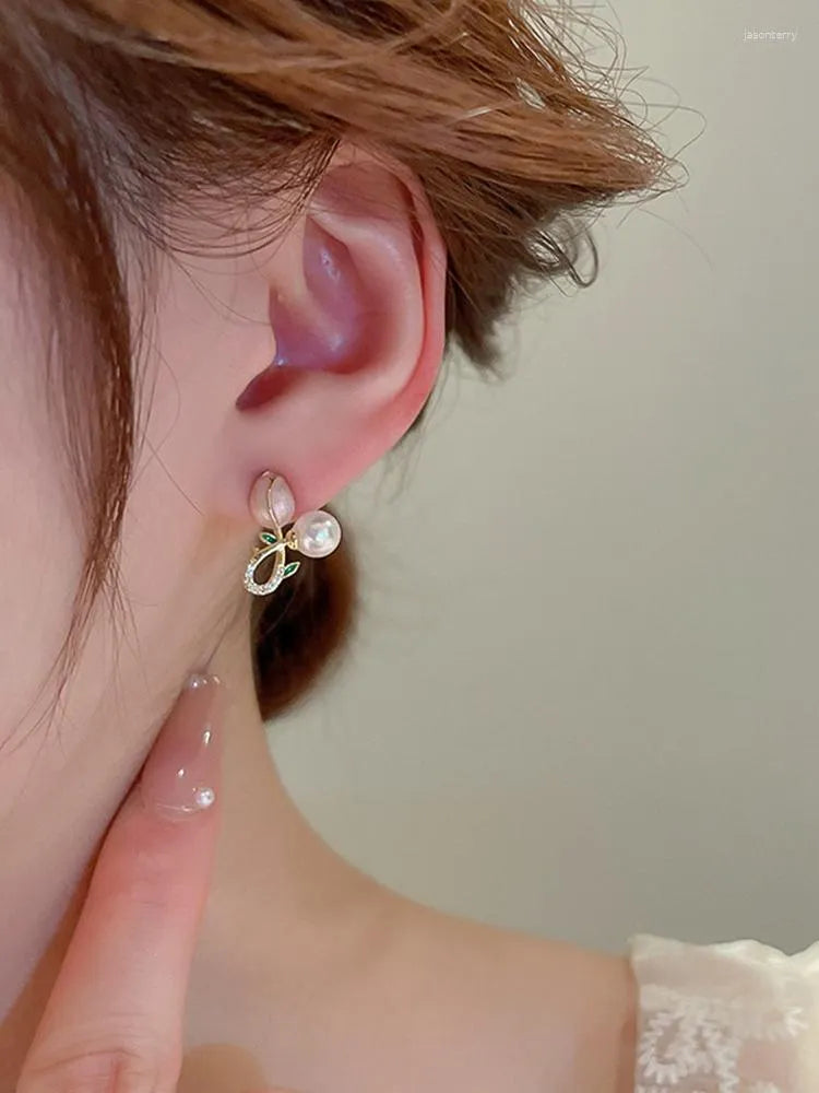 Gold-Plated Contemporary Studs Earring