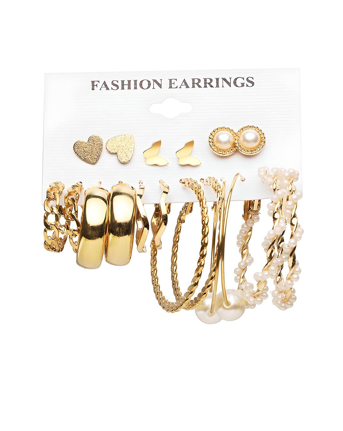 6pcs Geometric Circle & Faux pearl Earrings Set