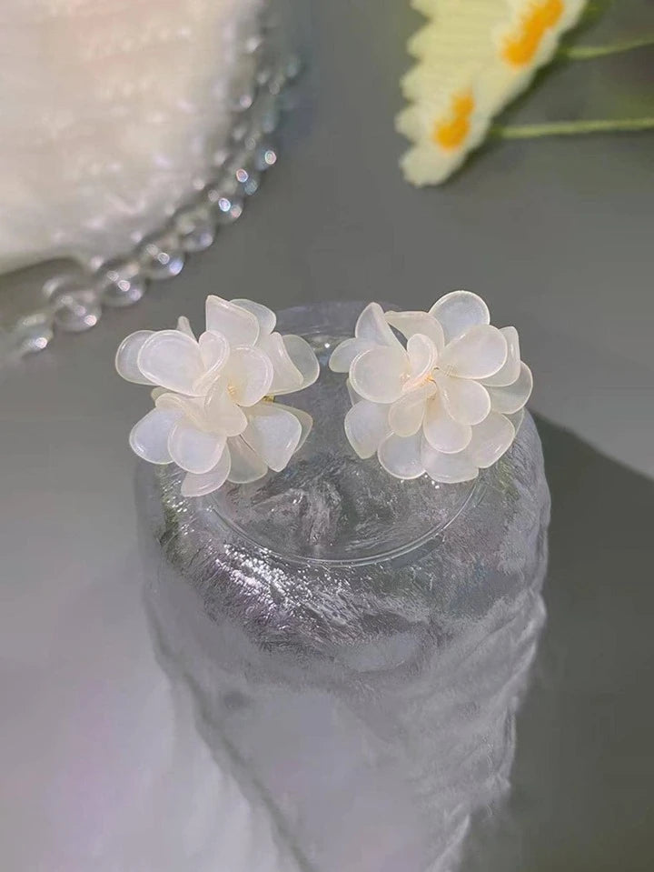 Forest Style Acrylic Flower Earrings