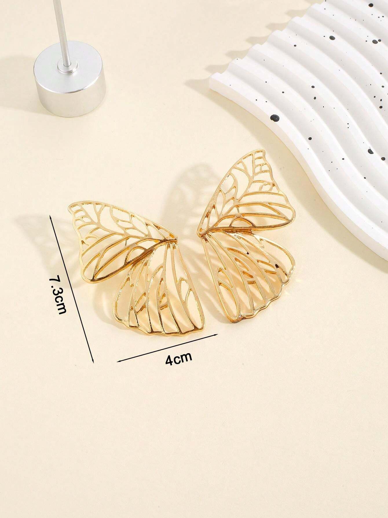 Gold Butterfly Stud Earrings