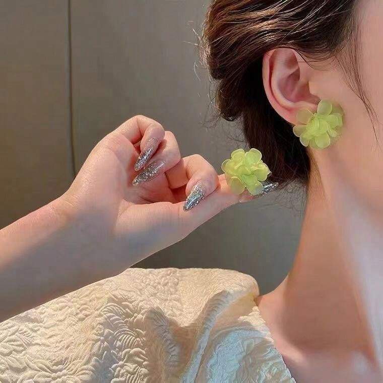 ( Pack Of 2 ) Forest Style Acrylic Flower Earrings