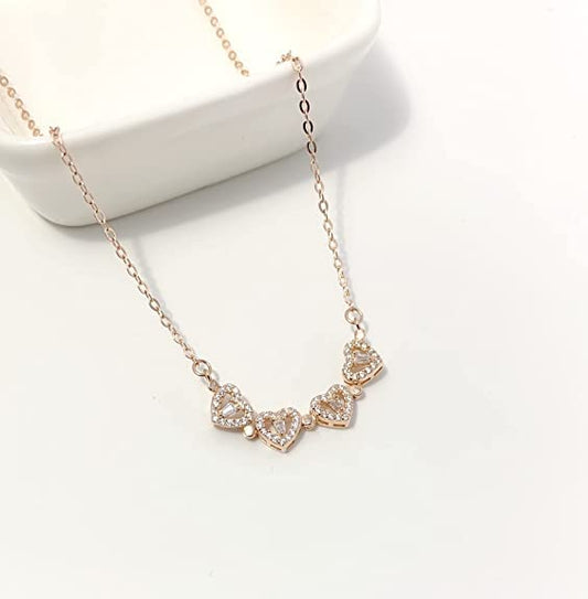 Rose Gold Sweet Heart Shape Stainless Steel Necklace