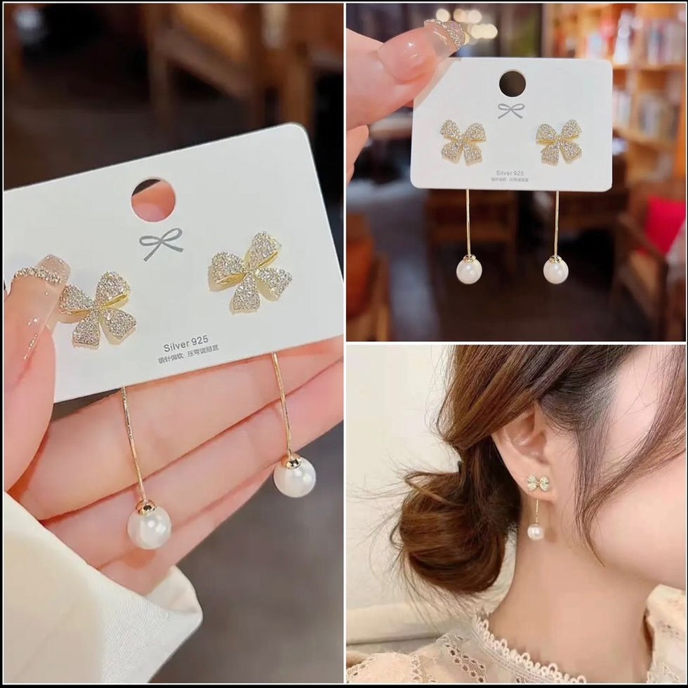 Flower Stone Drop Korean Earring