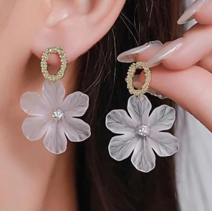 Antique Stoned Beautiful Flower Earrings