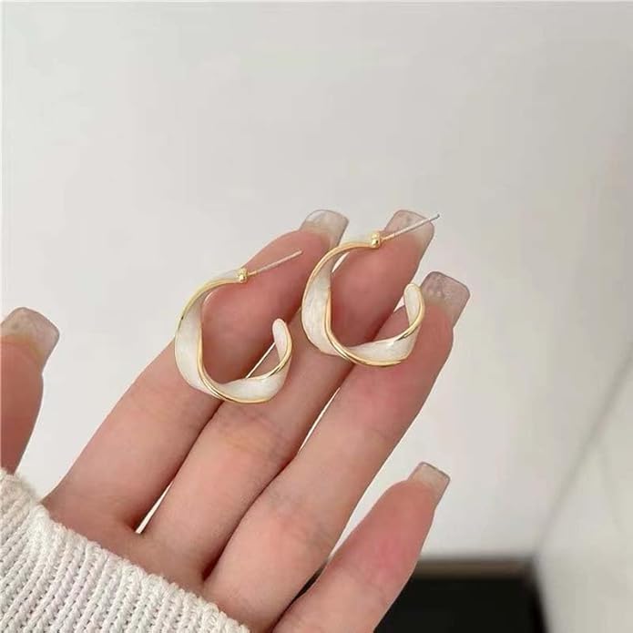 Wave Minimalist Studs Hoop Earrings