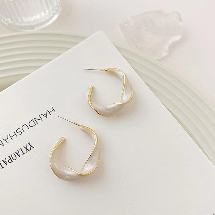 Wave Minimalist Studs Hoop Earrings