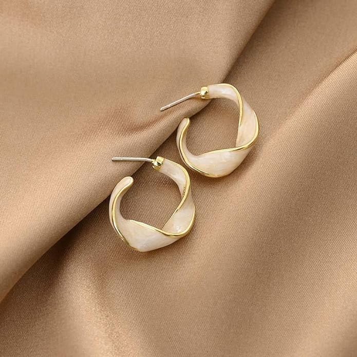 Wave Minimalist Studs Hoop Earrings