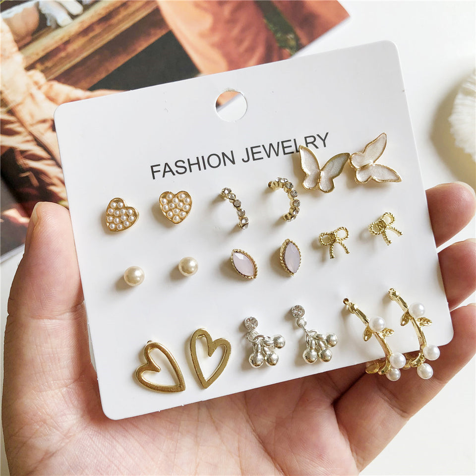 9 Pair Of earrings Set