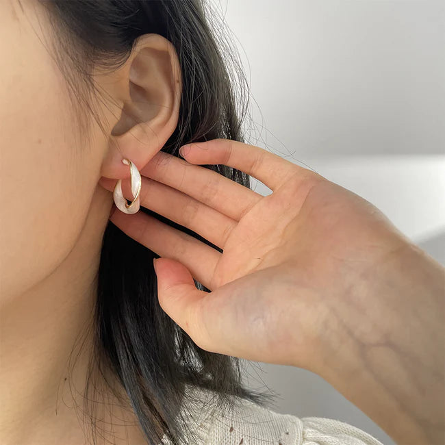 Wave Minimalist Studs Hoop Earrings