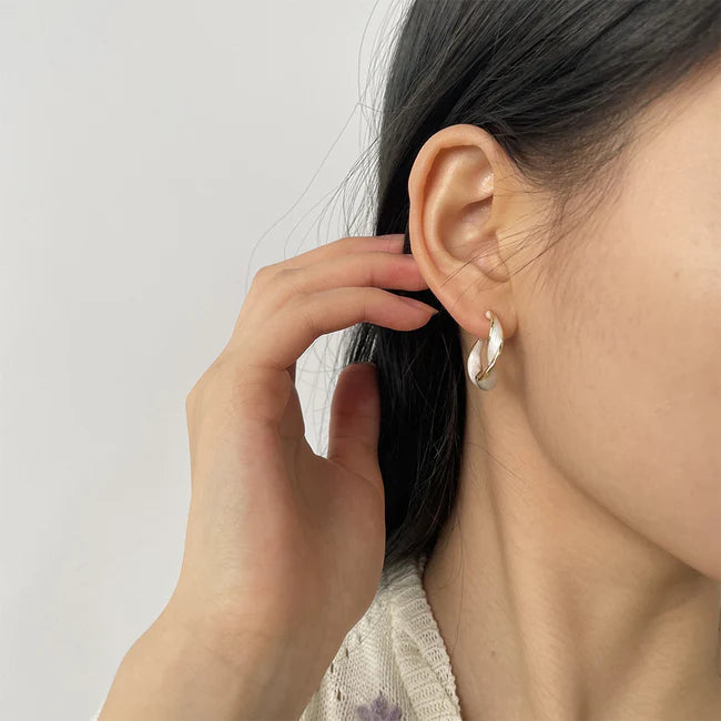 Wave Minimalist Studs Hoop Earrings
