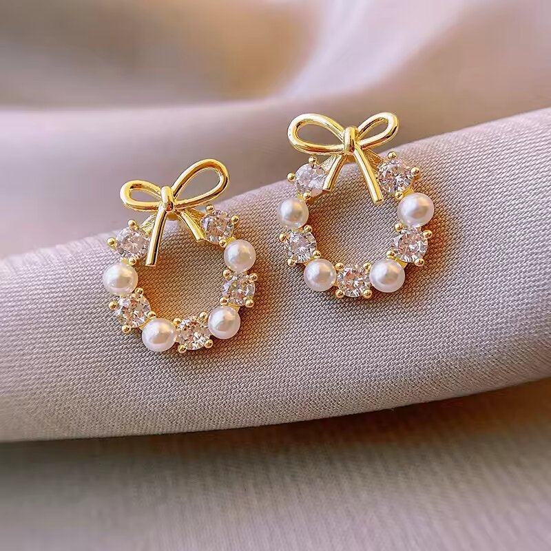 Drop Dangle Jewelry Bow Stud Earrings