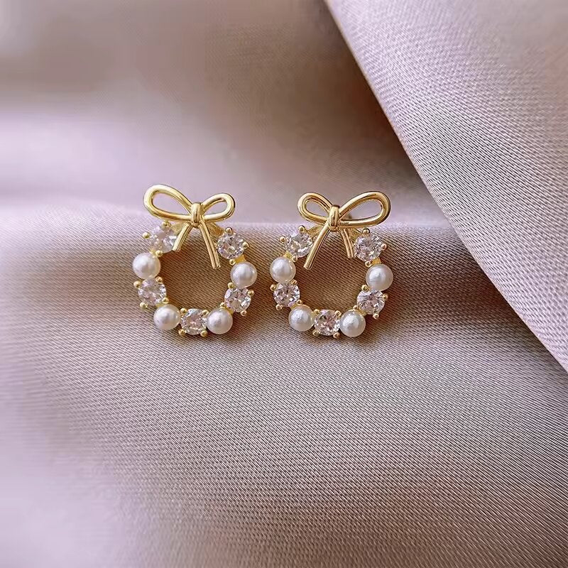 Drop Dangle Jewelry Bow Stud Earrings