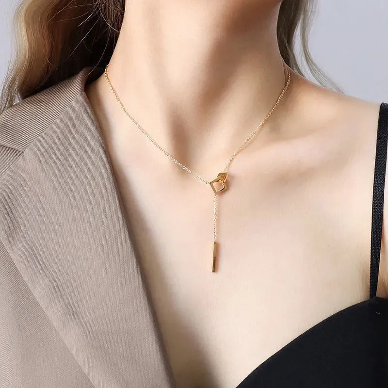 Minimalist Gold Geometric Pendant Necklace