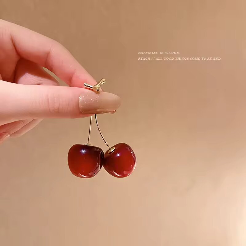 Cherry Drop Earrings Cute Stereo Fruit Earrings