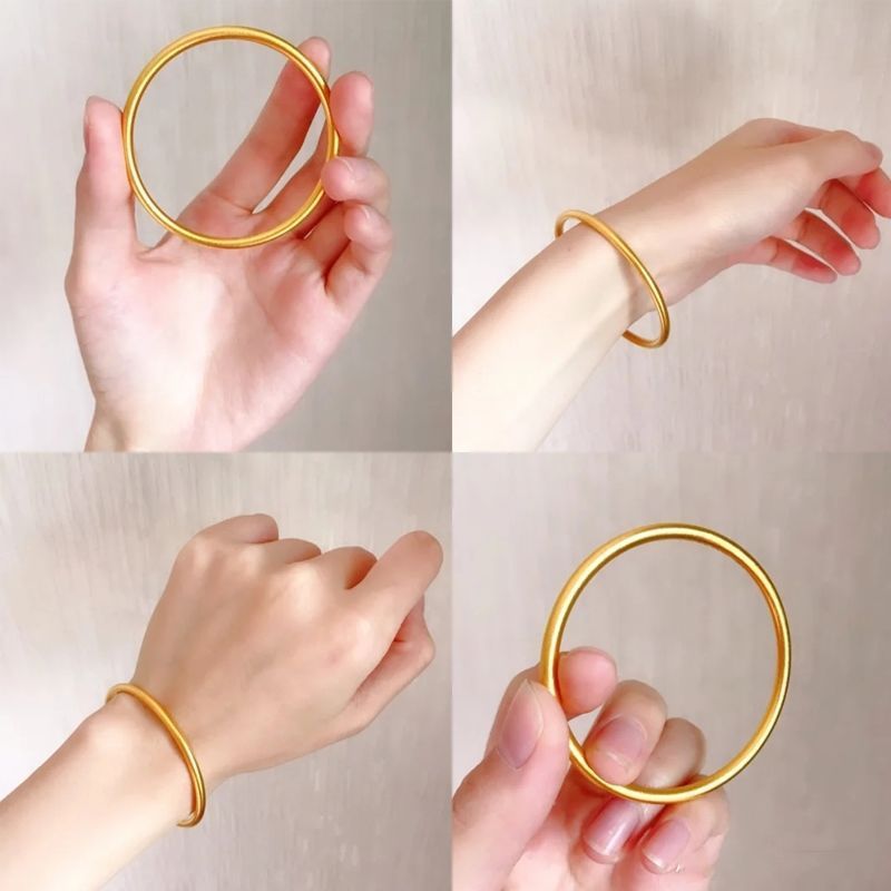 Elegant Gold-Plated Plain Bangle-Style Bracelet