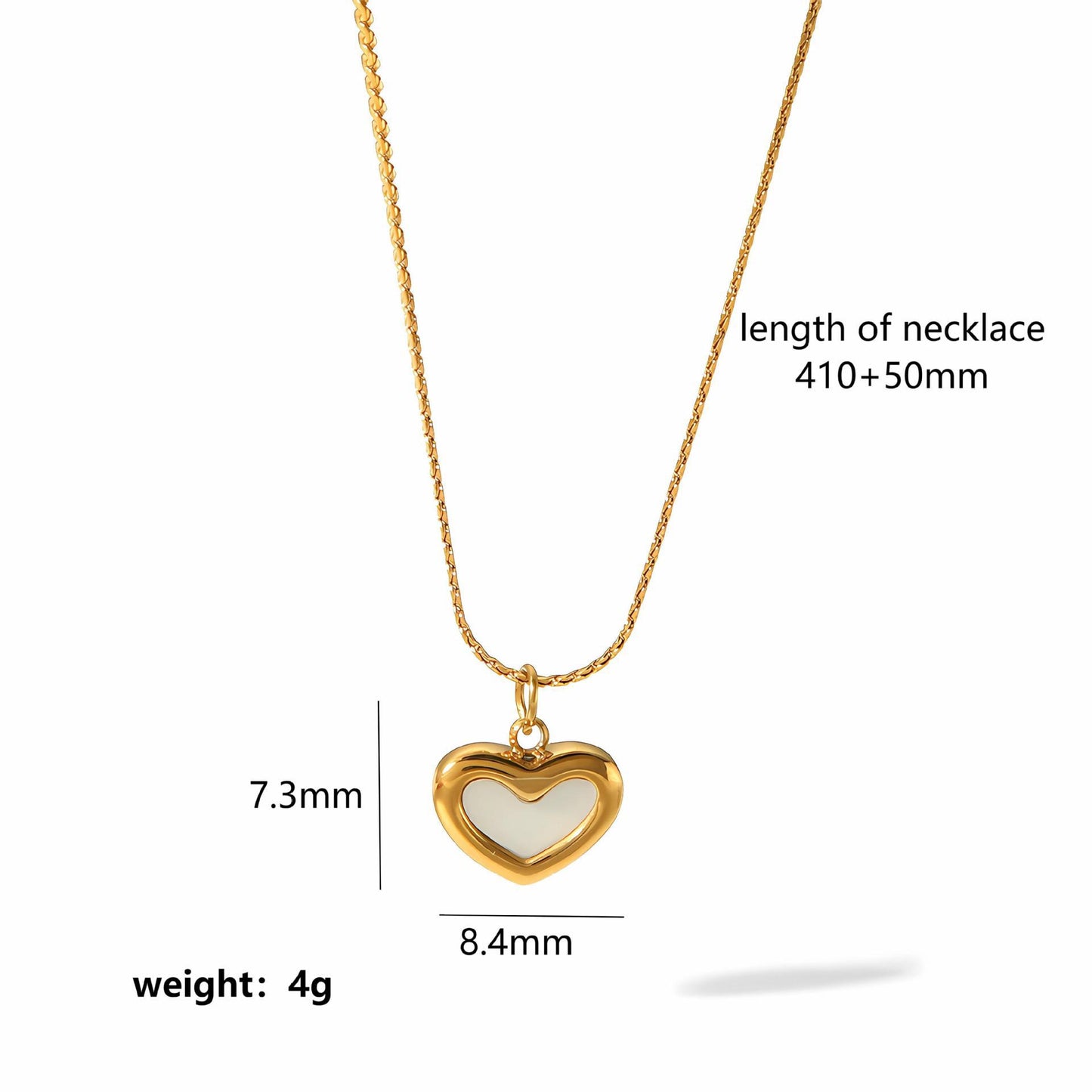 Gold-Plated Heart Pendant Necklace with Enamel Finish