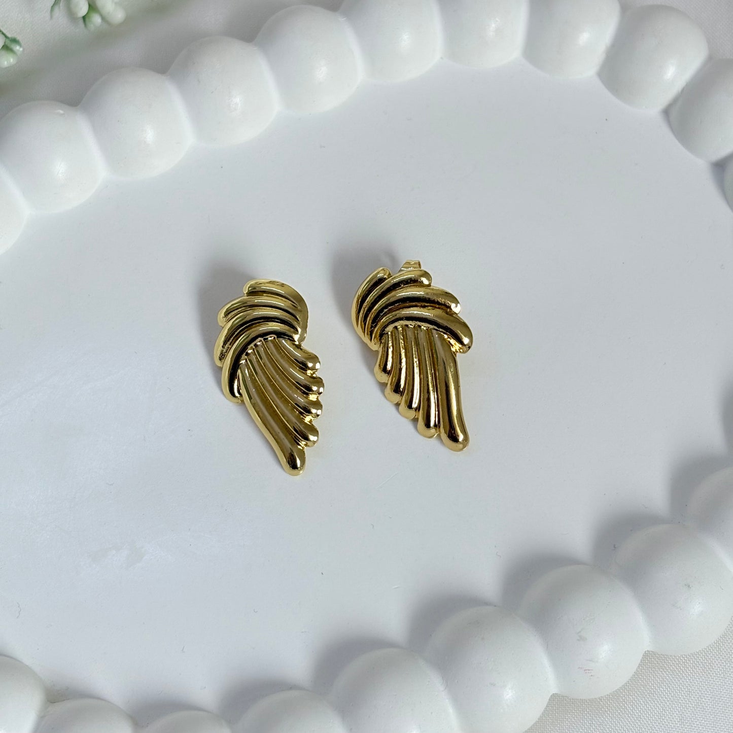 Angel Wing Stud Earrings Stainless Steel | Waterproof