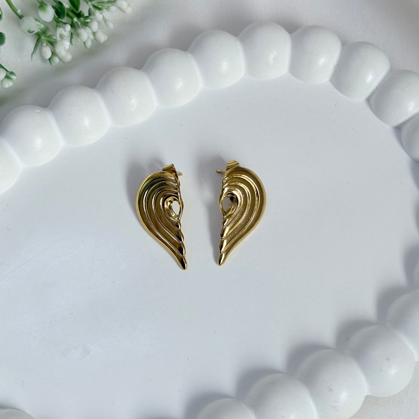 Heart Shaped Stud Earrings Stainless Steel | Waterproof