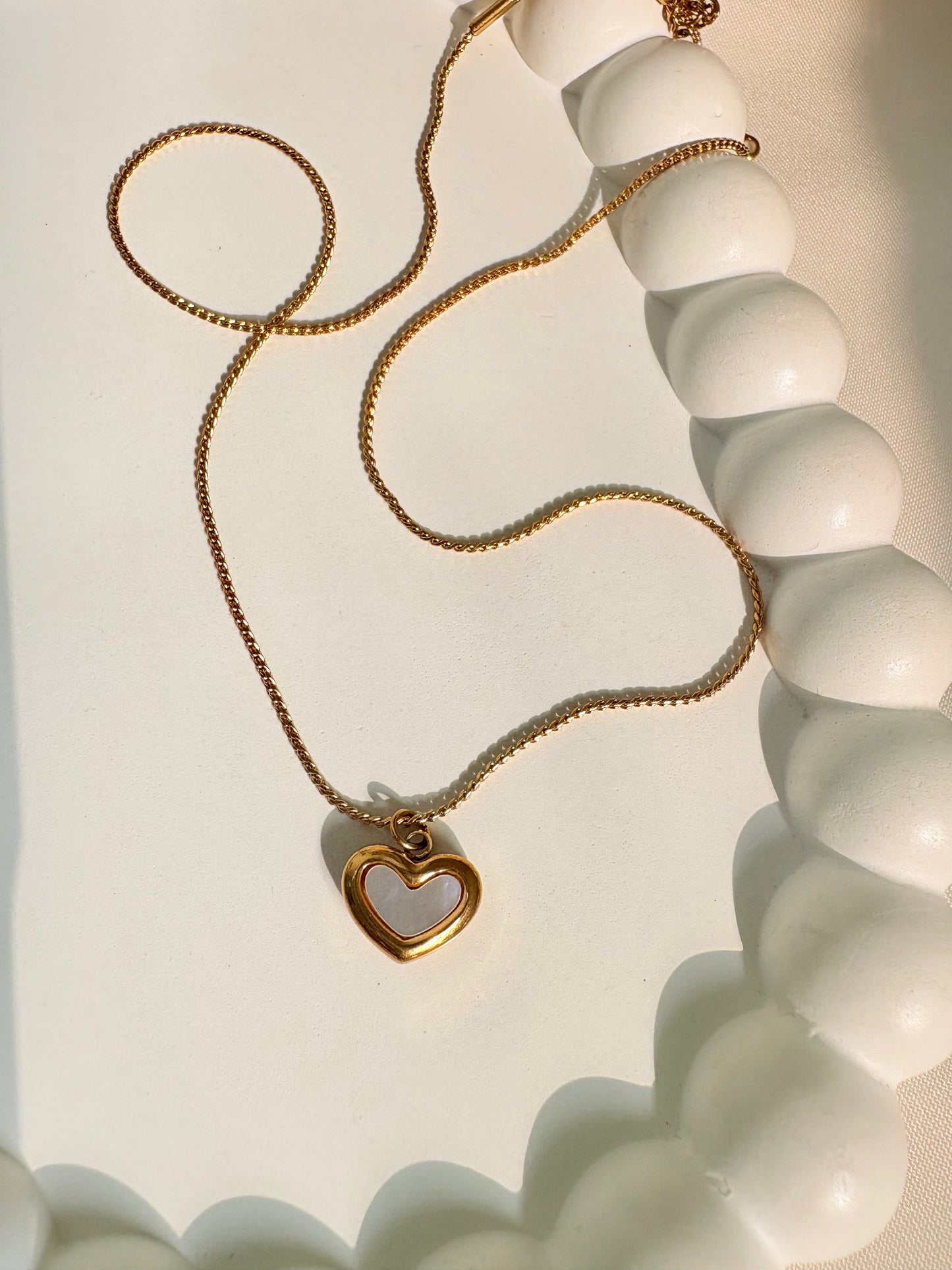 Gold-Plated Heart Pendant Necklace with Enamel Finish