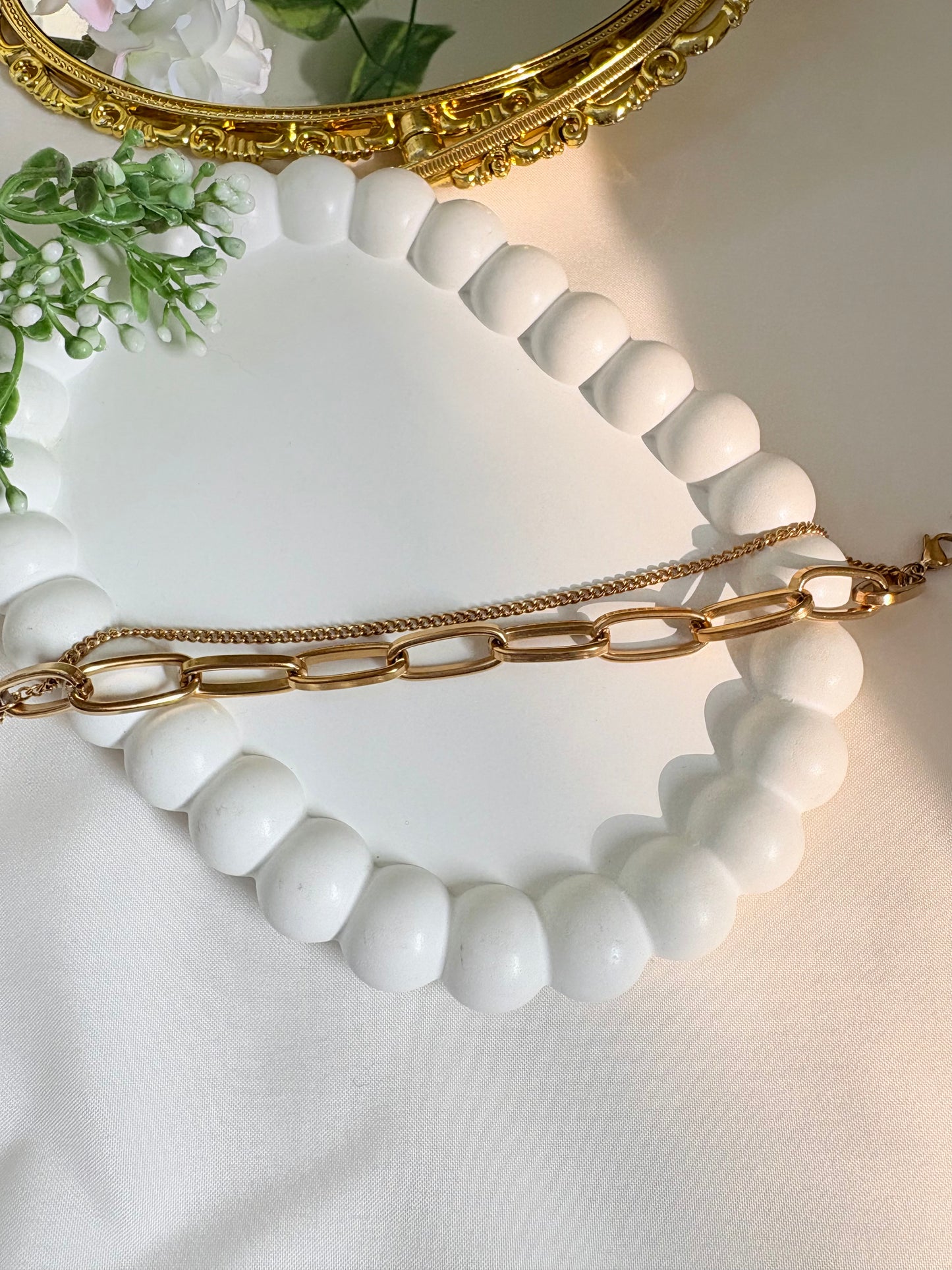 Gold Plated Stainless Steel Bracelet Dainty Adjustable