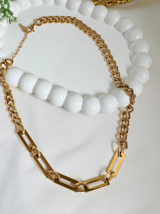 Asymmetric Link Choker Bold Necklace